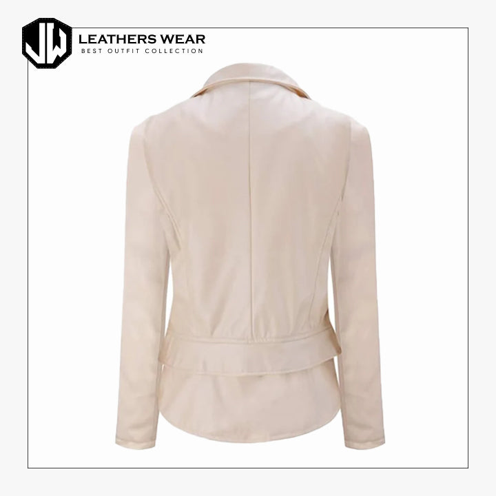 Womens Pink Leather Biker Jacket Leathers Wear
