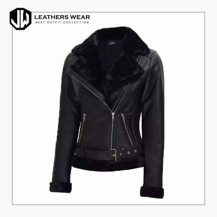 Womens Shearling Real Leather Jacket