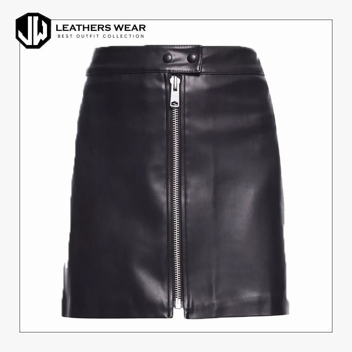 Womens Skirt Black Faux Leather