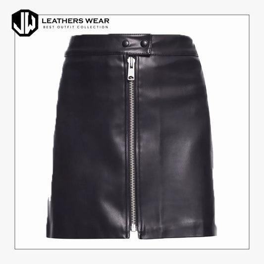 Womens Skirt Black Faux Leather