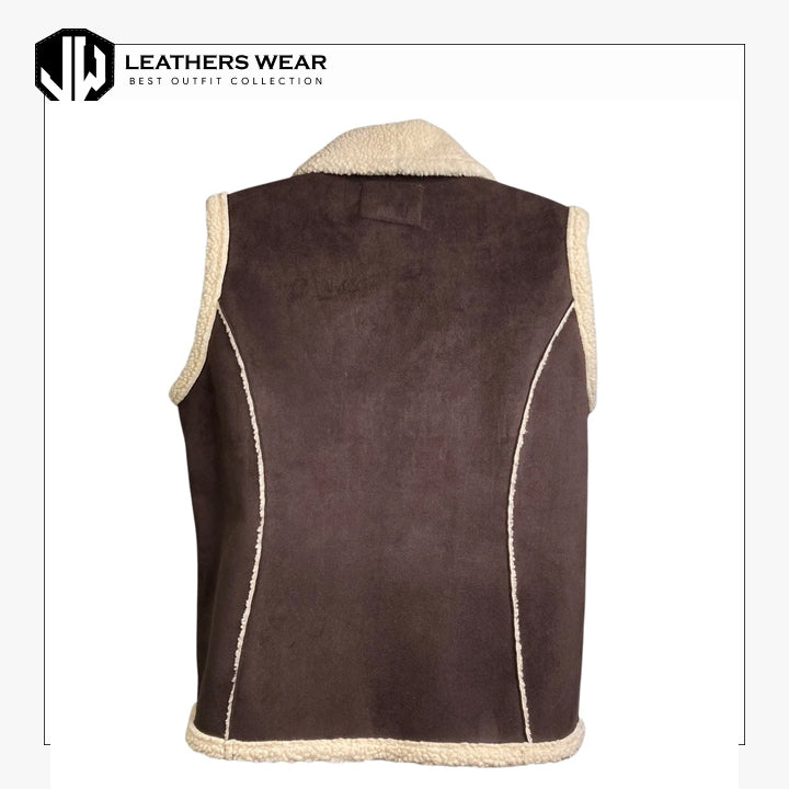 Faux Shearling Leather Vest