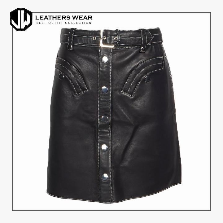 100% Leather Mini Skirt