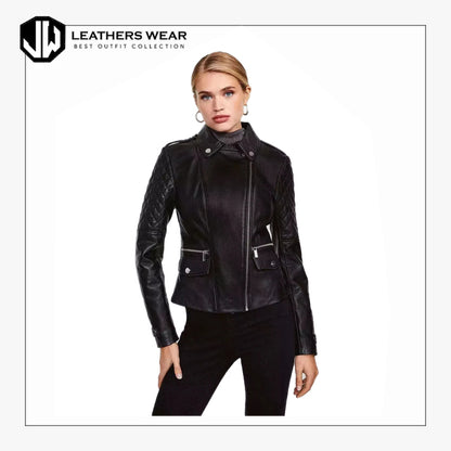Ladies style Leather Biker Jacket