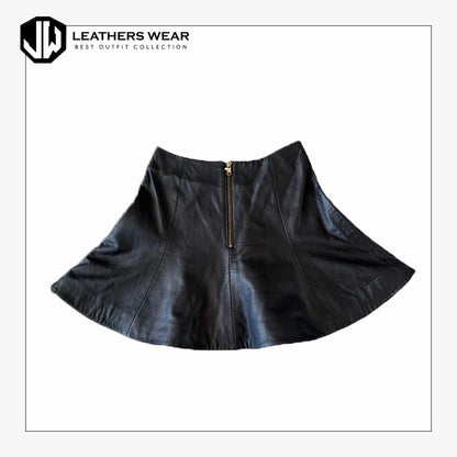 Beige Leather Skirt