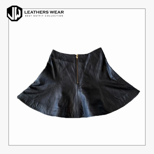 Beige Leather Skirt