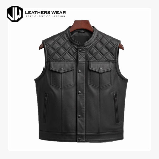 Biker Leather Waistcoat
