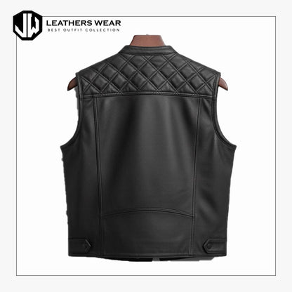 Biker Leather Waistcoat