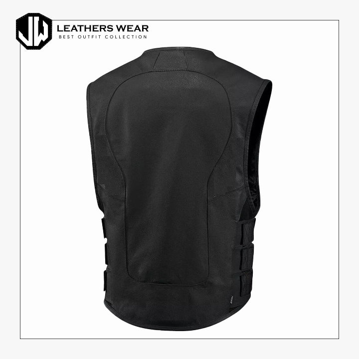 Biker Leather vest with zipper