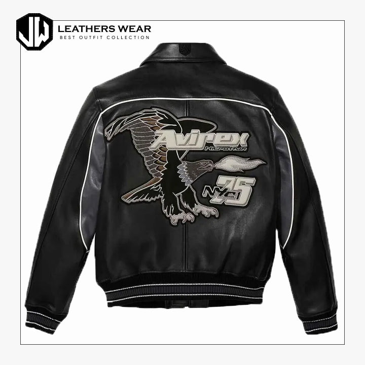 Black American Flight Leather Jacket