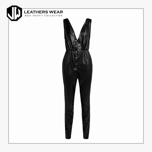 BlackFauxLeatherJumpsuits