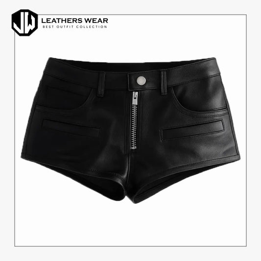 Black Faux Leather Shorts