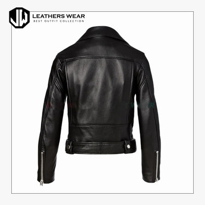 Black Leather Biker Jacket Women