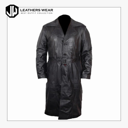 Black Leather Duster Coat