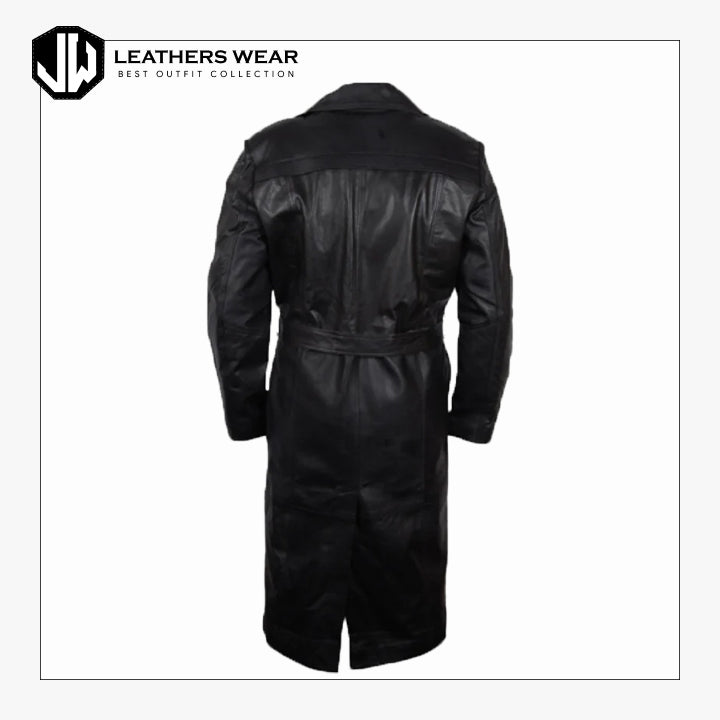 Black Leather Duster Coat