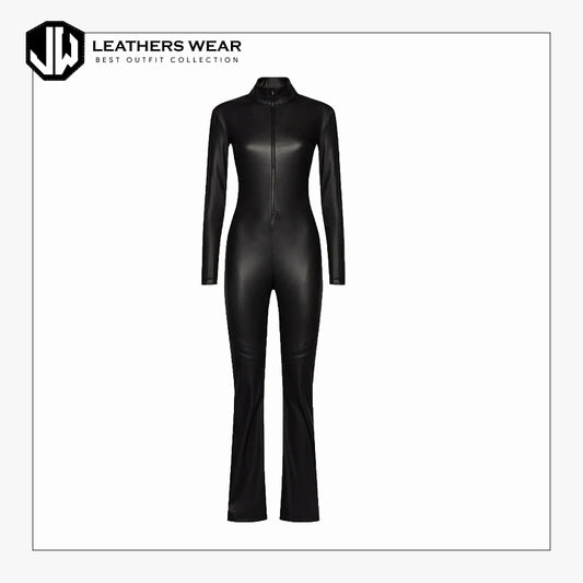 Black Leather Jumpsuit Leathers Wear