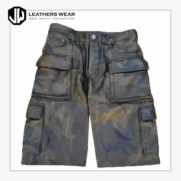 Black Leather Look Shorts