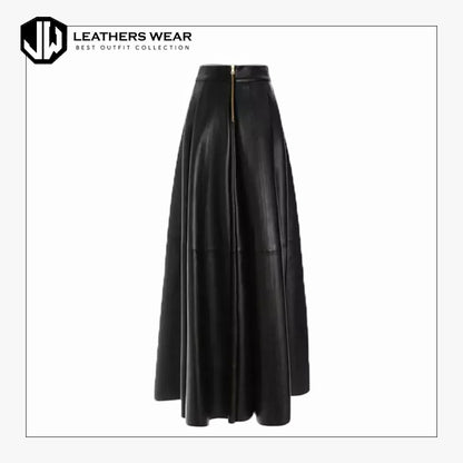 Black Leather Look Skirt