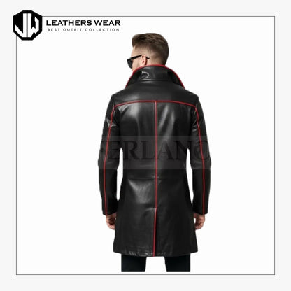 Black Leather Trench Coat