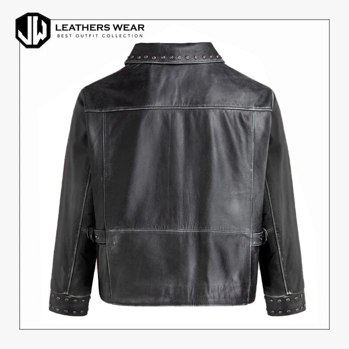 Black Studded Leather Jacket Womens