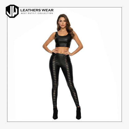 Black Vegan Leather Pants