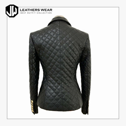 Black Womens Leather Blazer