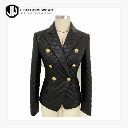 Black Womens Leather Blazer