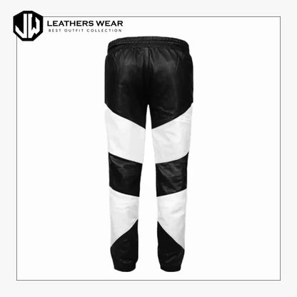 Black & White Leather Pant for Men