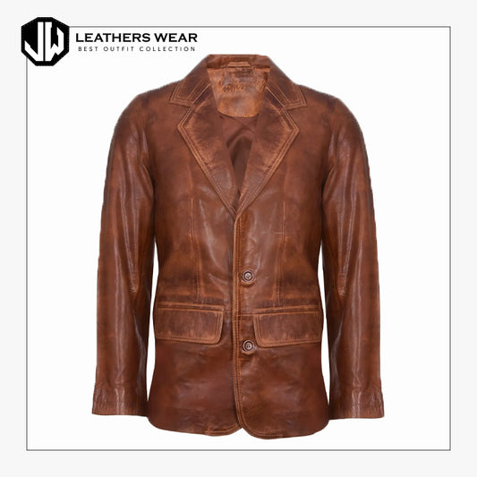 Blazer Leather Jacket Mens