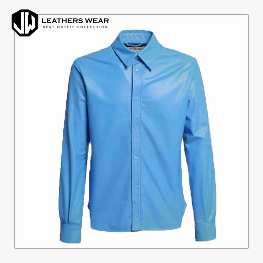 Blue Leather Shirt Leathers Wear