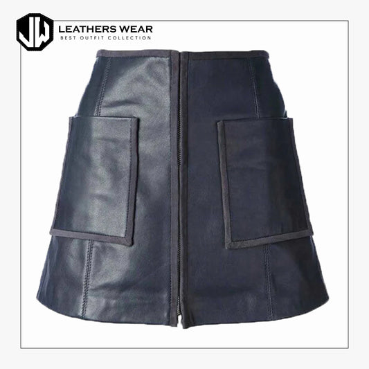 Blue Leather Skirt Leathers Wear