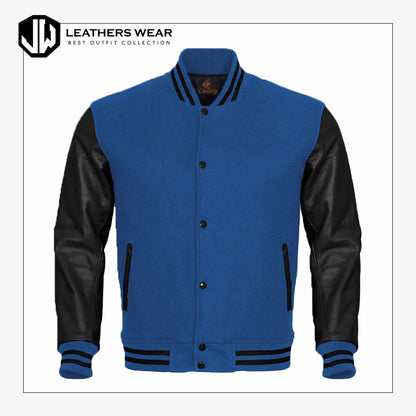 BlueandBlackLeatherVarsityJacket