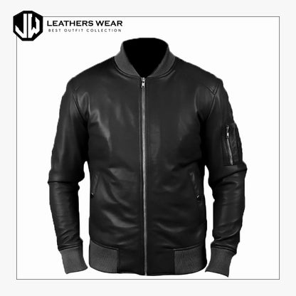 Bomber Men Leather Jacket