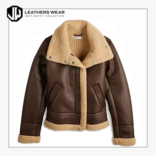 Brown Aviator Jacket Womens