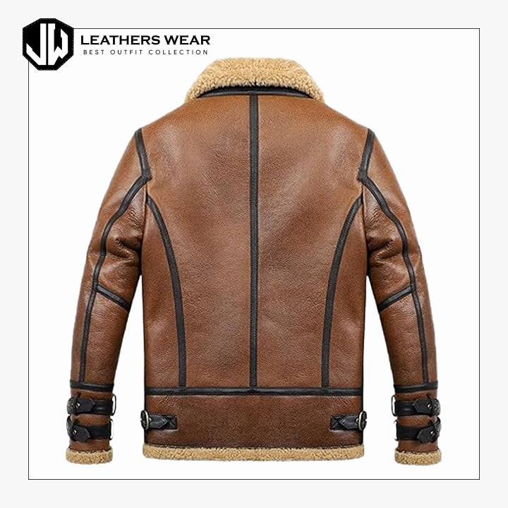 Brown Flying Sheepskin Leather Jacket