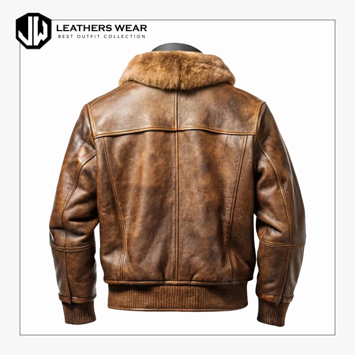 Brown Leather Aviator Jacket