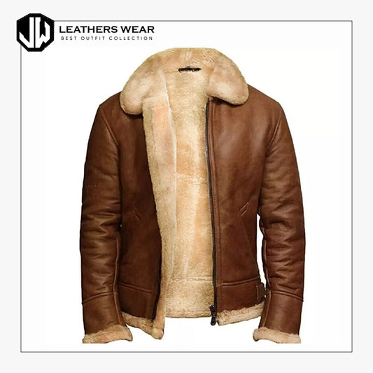 Brown Leather Aviator Jacket Mens