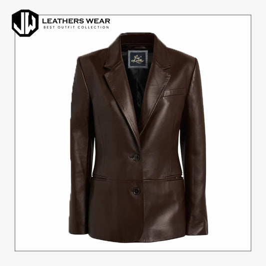 Brown Leather Blazer Leathers Wear