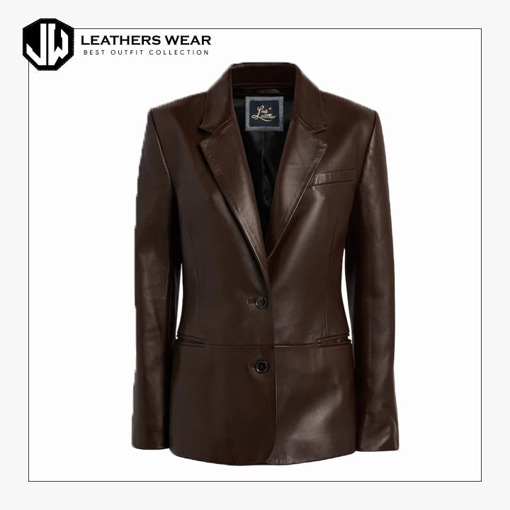 Brown Leather Blazer