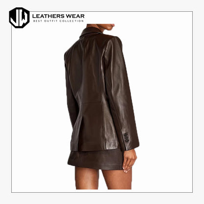 Brown Leather Blazer