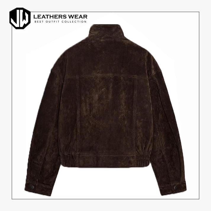 Brown Leather Bomber Jacket Womens