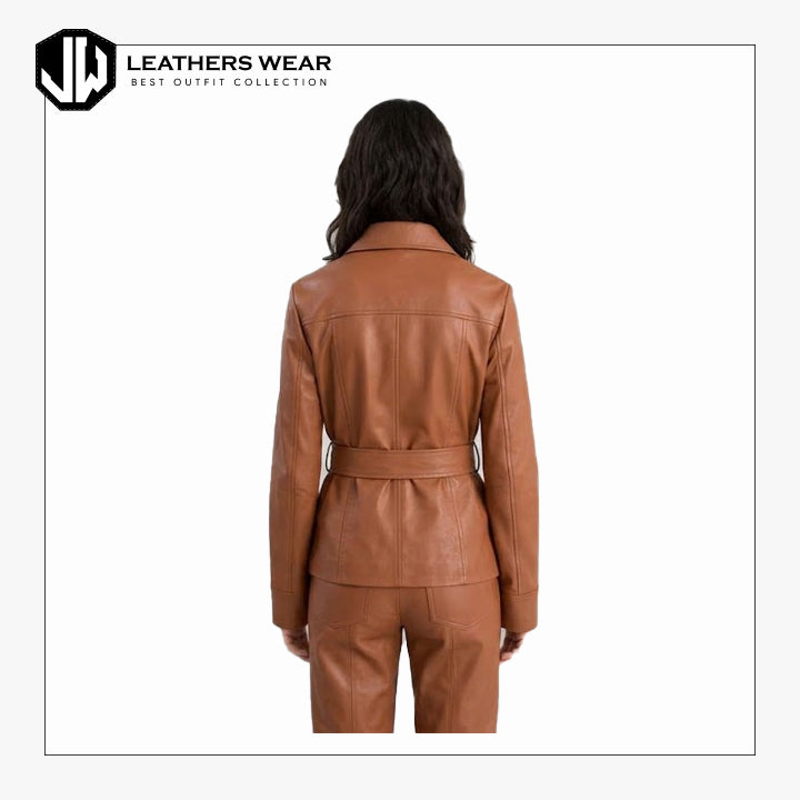 Brown Leather Shirt Womens