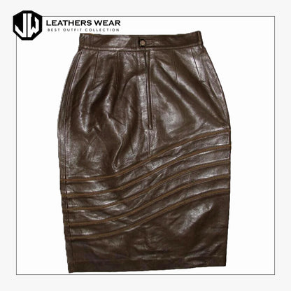 Brown Leather Skirt