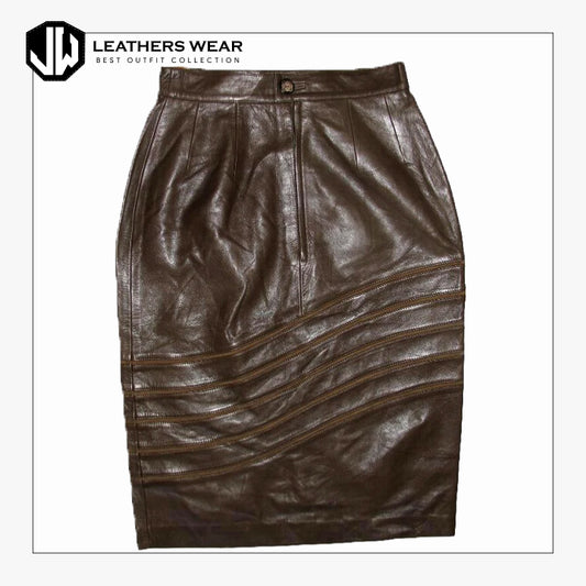 Brown Leather Skirt