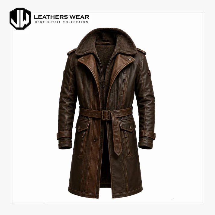 Brown Leather Trench