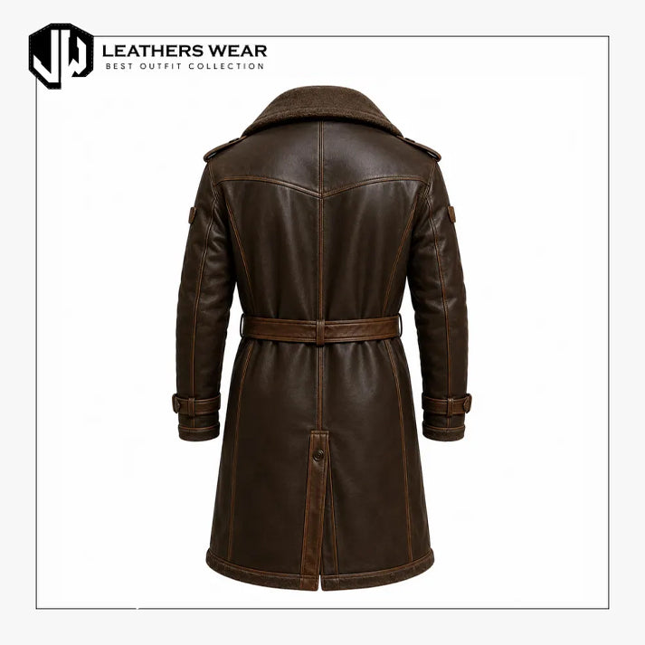 Brown Leather Trench