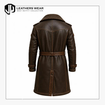 Brown Leather Trench