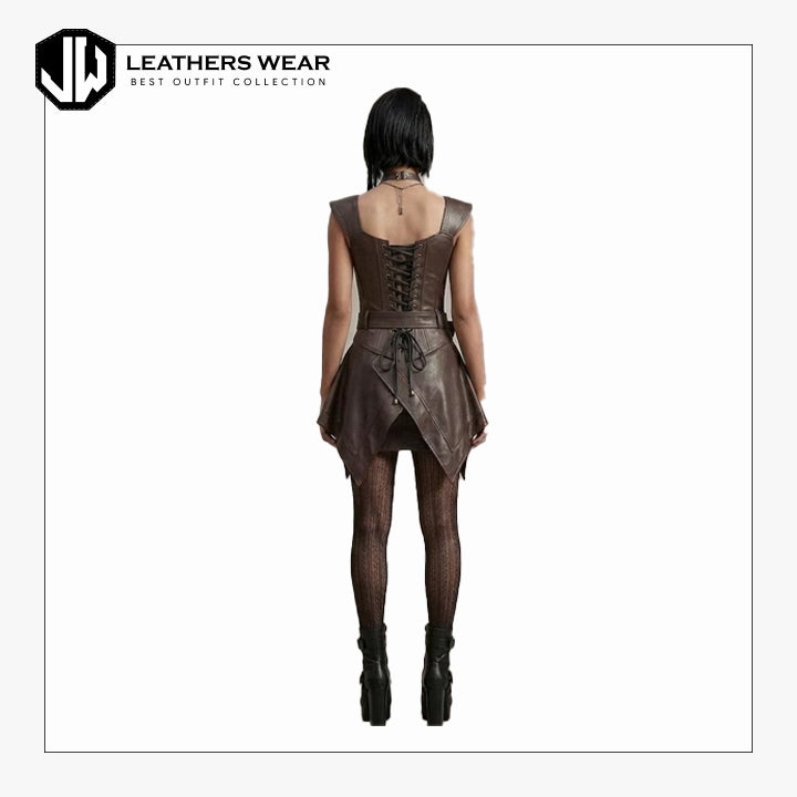 Brown Leather Underbust Corset