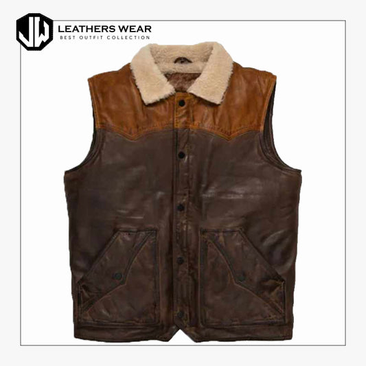 Brown Leather Vest Leathers Wear