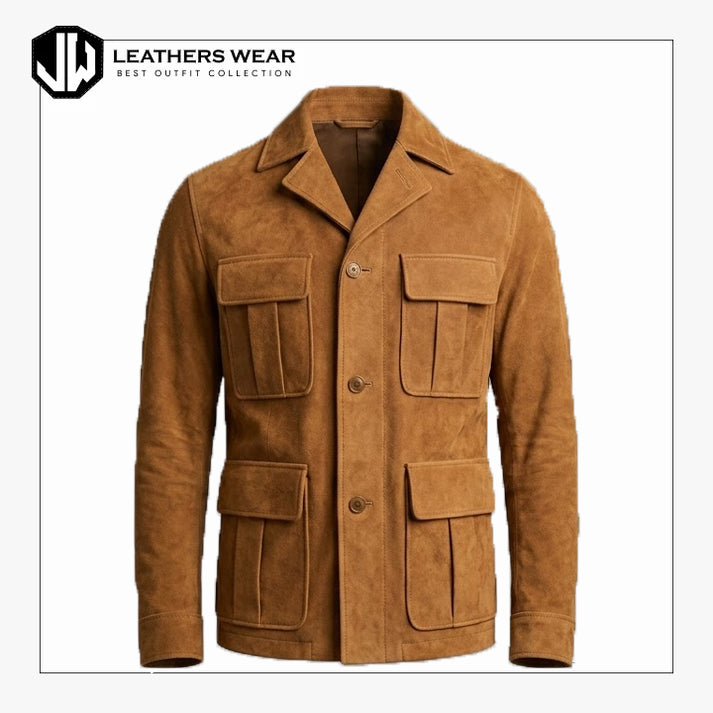 Brown Mens Leather Blazer