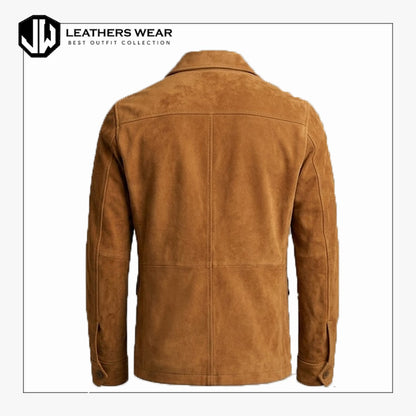 Brown Mens Leather Blazer